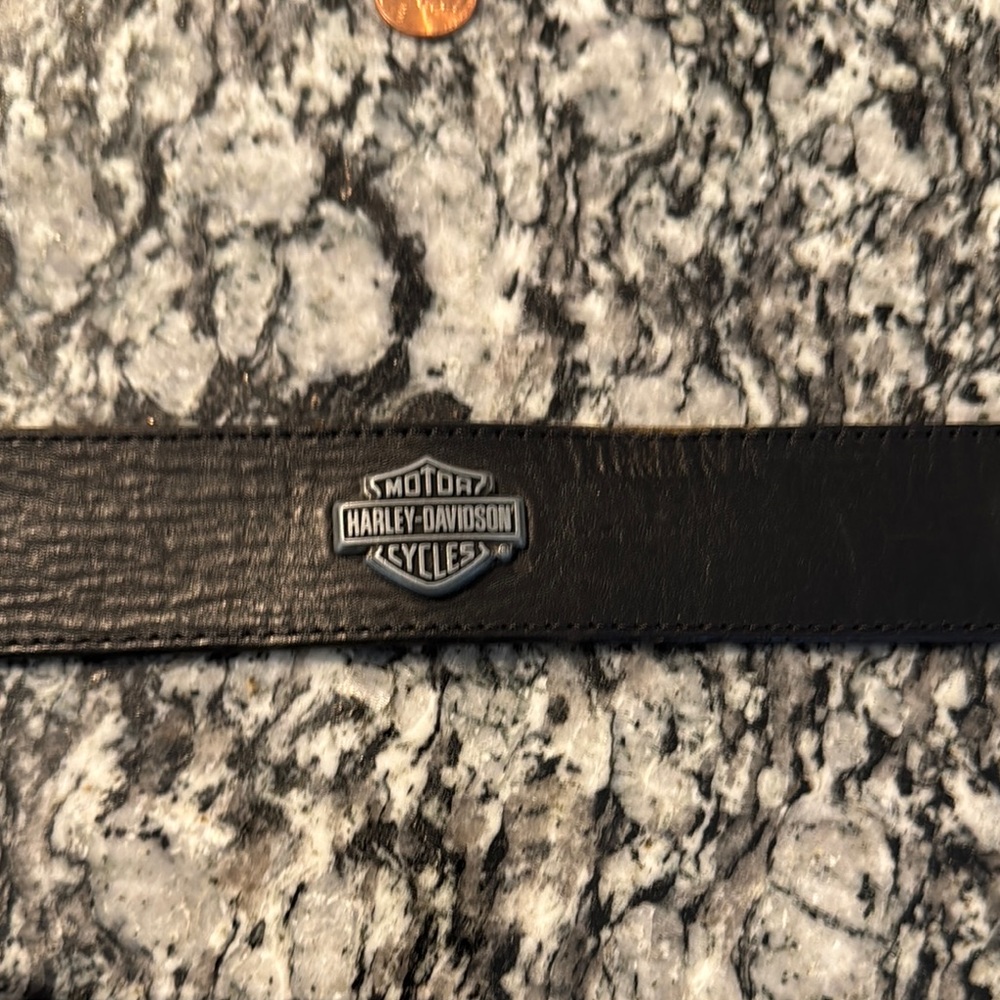 Men's Black Leather Belt Harley Davidson